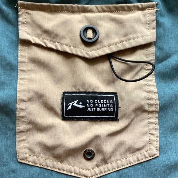 RUSTY Teal Blue Elastic Waist Drawstring Swim Trunks SZ 36 - Picture 4 of 7